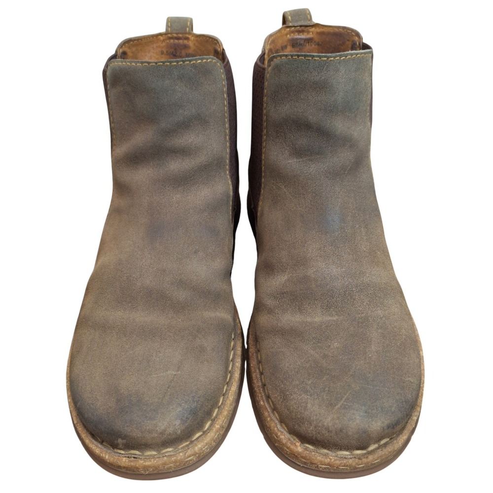 Born Women's Western Boots Olive Green Distressed Leather Ankle Boots Size 9.5 M